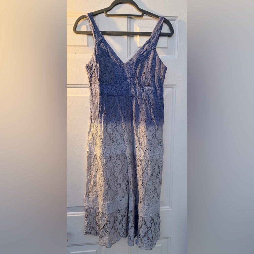 Lace Ombre Dress in Blue and Gray